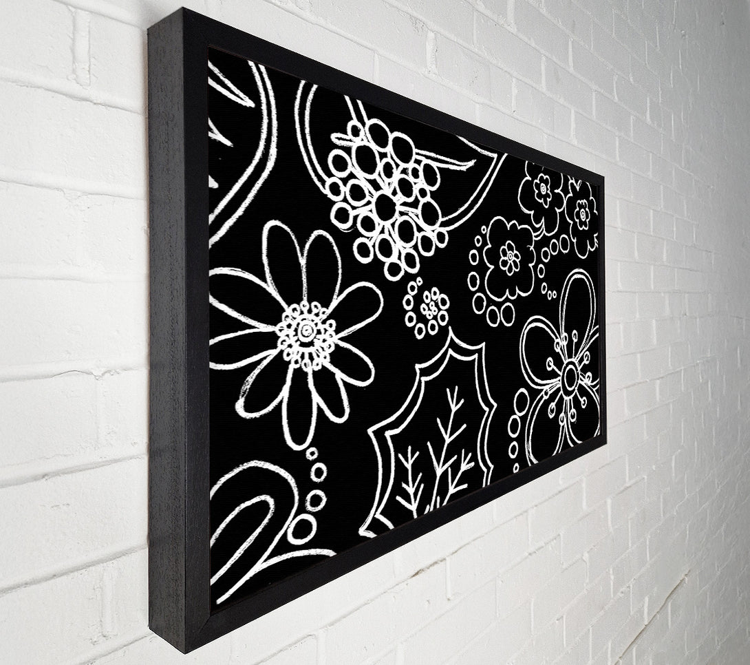  A Canvas Print of Bloom White On Black Canvas Art