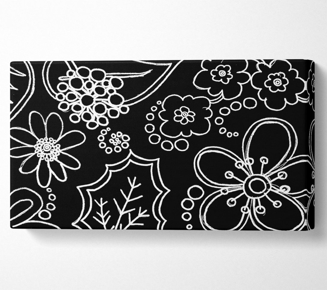  A Canvas Print of Bloom White On Black Canvas Art