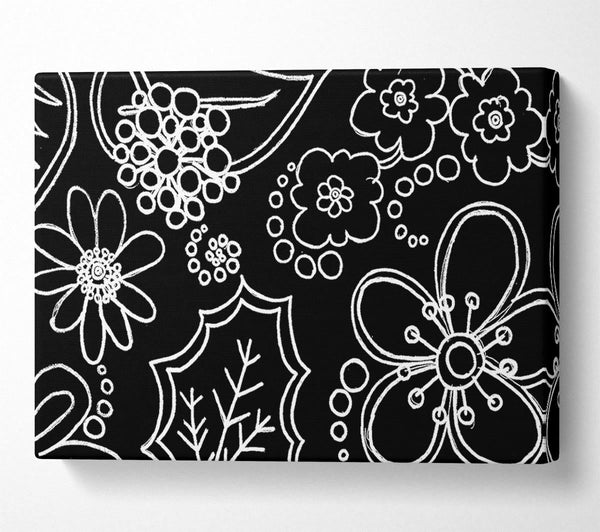  A Canvas Print of Bloom White On Black Canvas Art