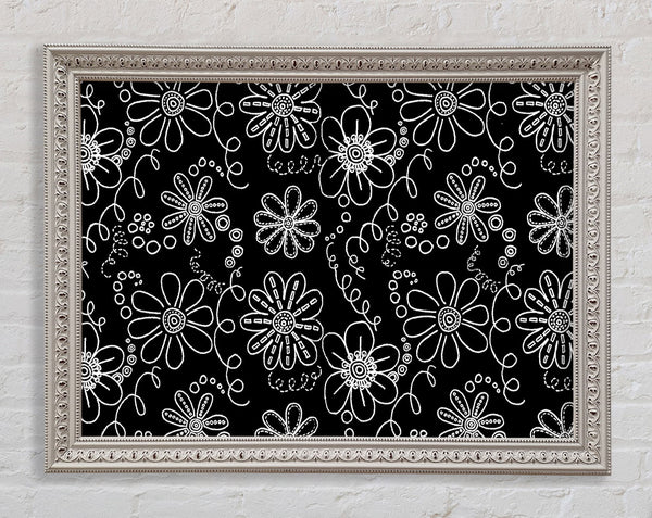 Infusion White On Black Framed Print