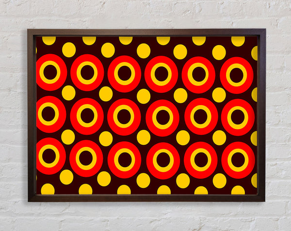 Intermediate Circles Orange Framed Print