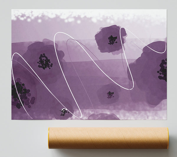 Poppy Heads Lilac Giclee Print