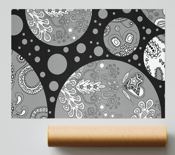 Planets Grey Giclee Print