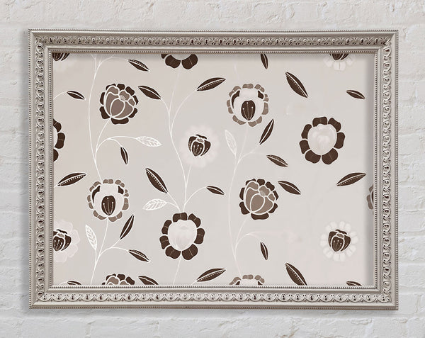 Evolution Of The Seed Beige Framed Print