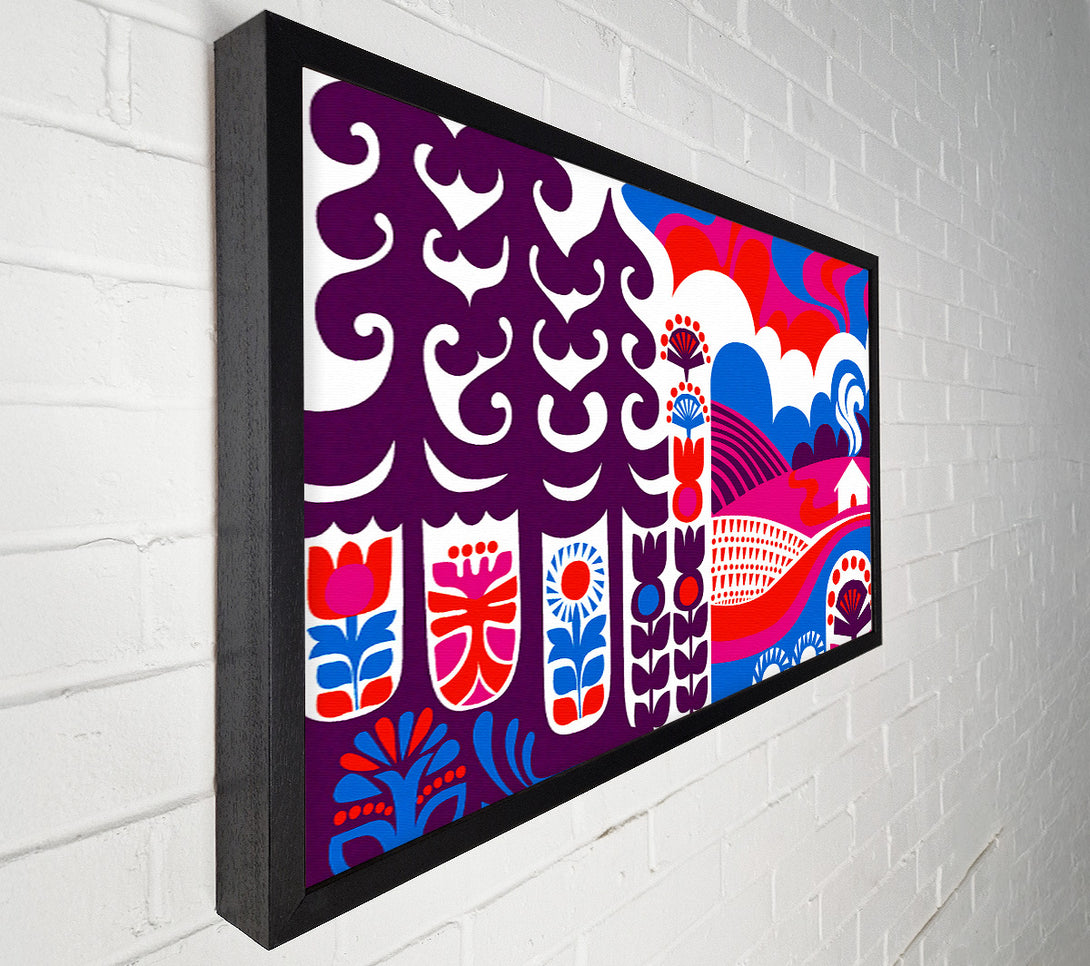  A Canvas Print of Psychedelic Multi-Coloured Hills Canvas Print