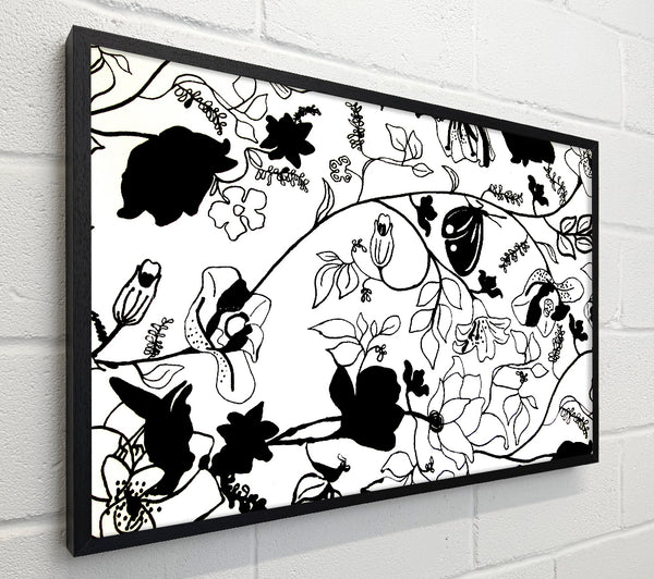 Floral Desire Black On White