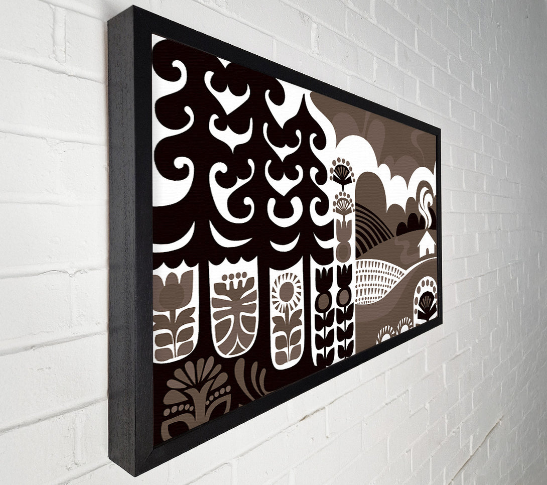  A Canvas Print of Abstract Hills Brown Canvas Wall Art