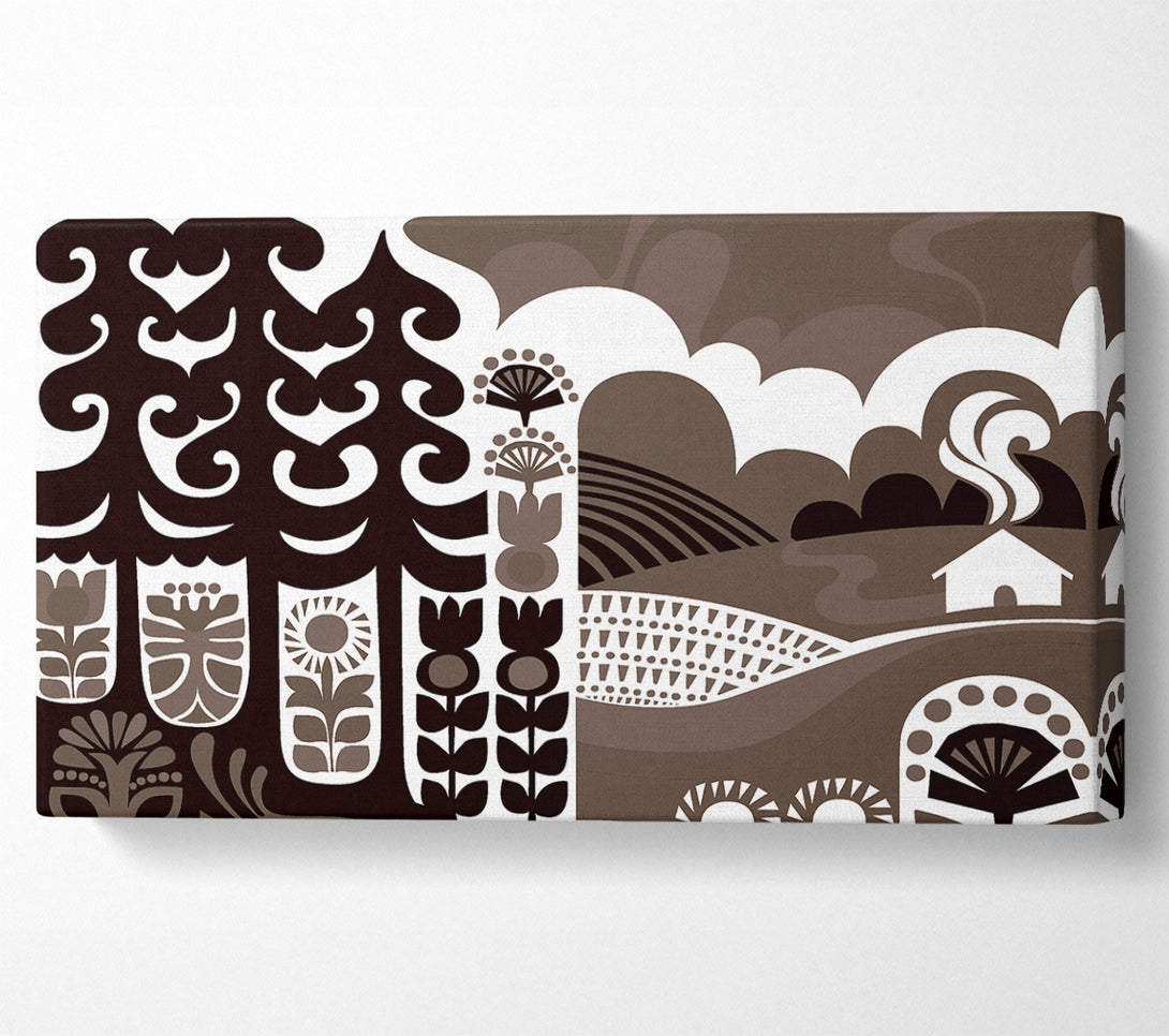  A Canvas Print of Abstract Hills Brown Canvas Wall Art