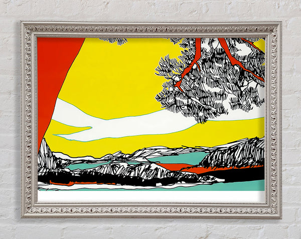 Multi-Coloured Waves Framed Print