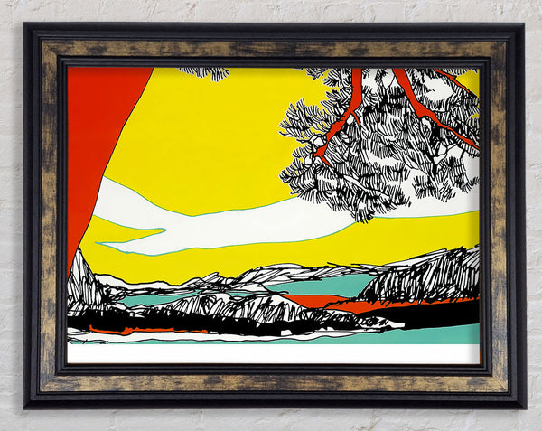Multi-Coloured Waves Framed Print