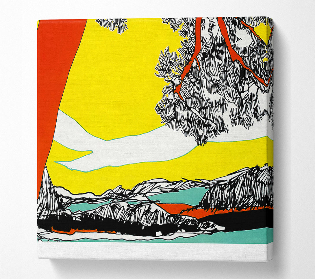  A Canvas Print of Multi-Coloured Waves Canvas Wall Art