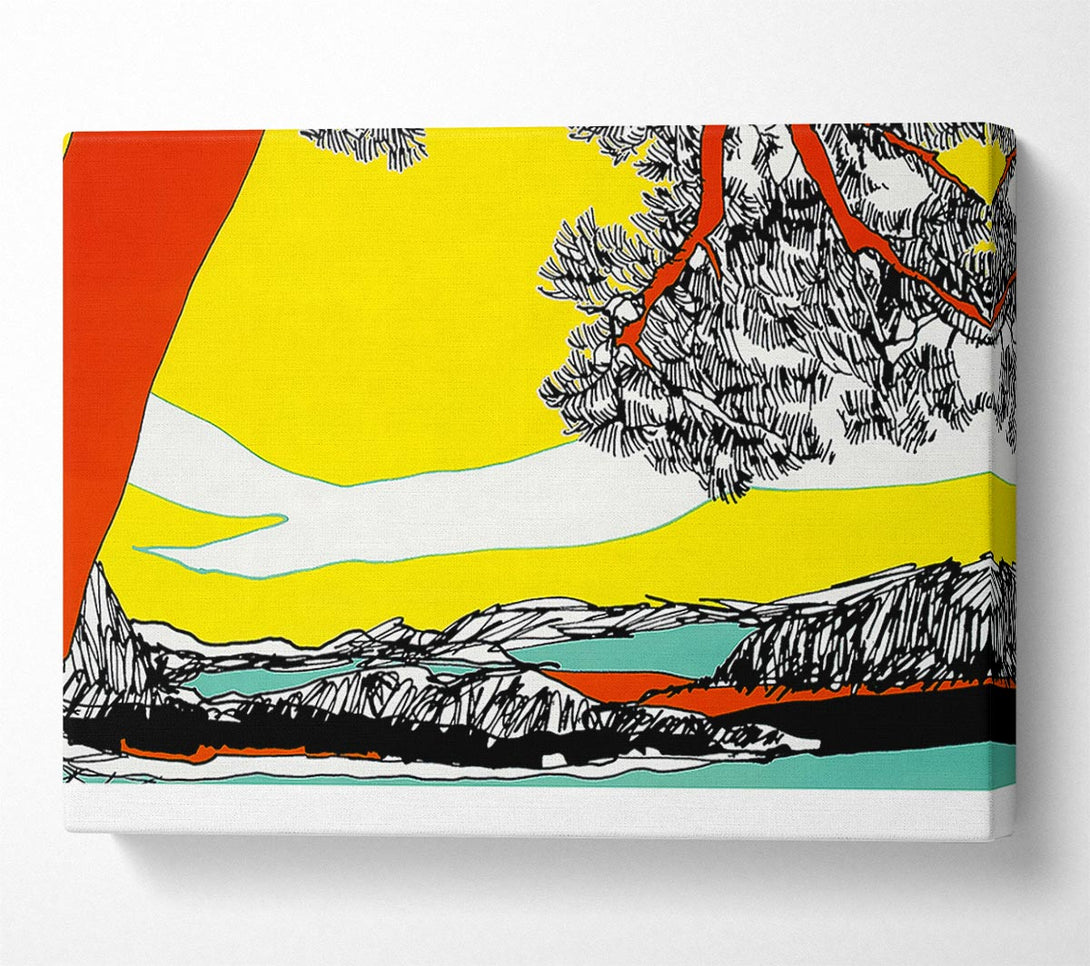  A Canvas Print of Multi-Coloured Waves Canvas Wall Art