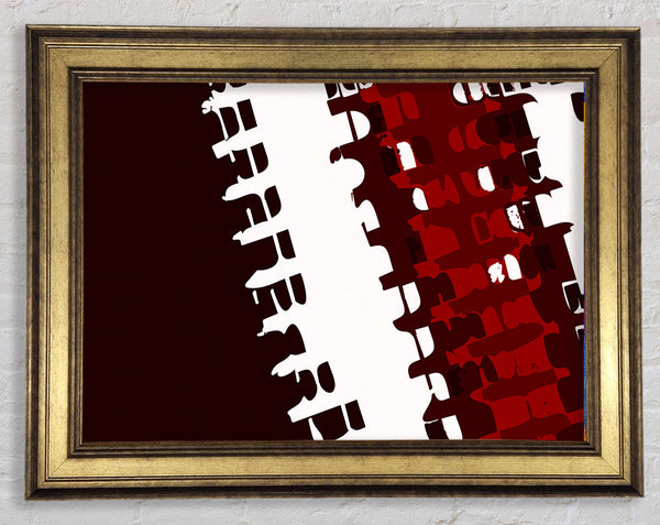 Fraction Maroon Framed Print