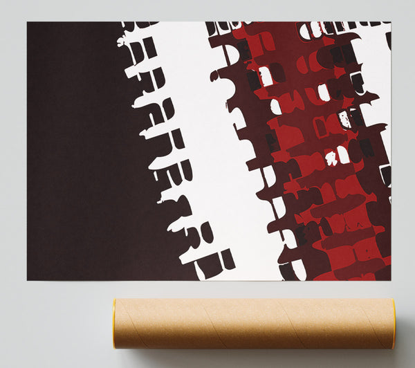 Fraction Maroon Print