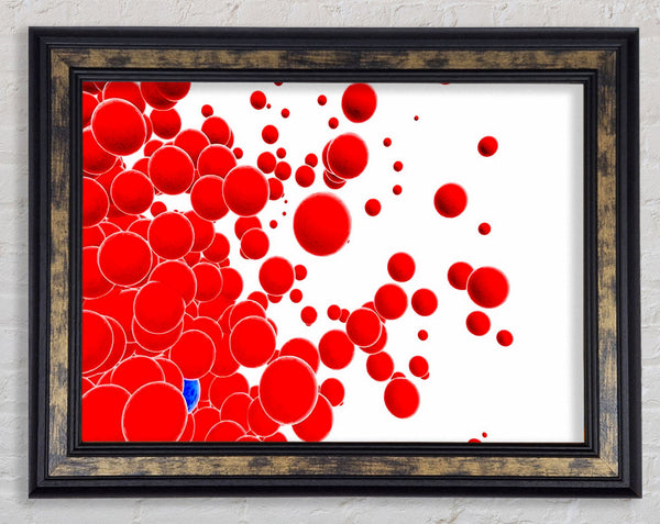 Red Bubbles Framed Print