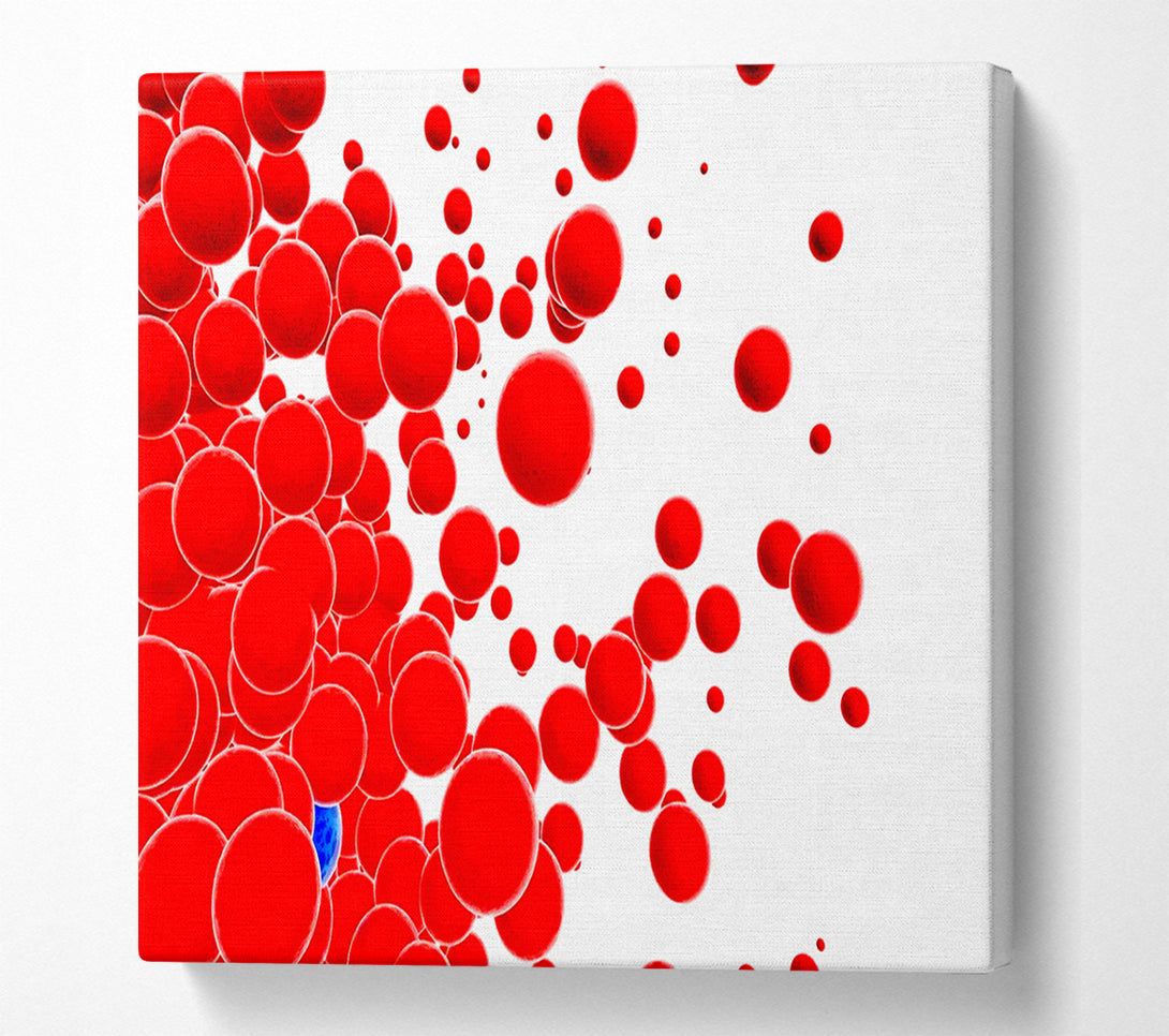  A Canvas Print of Red Bubbles Canvas Print