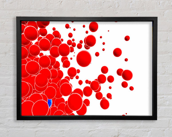 Red Bubbles Framed Print