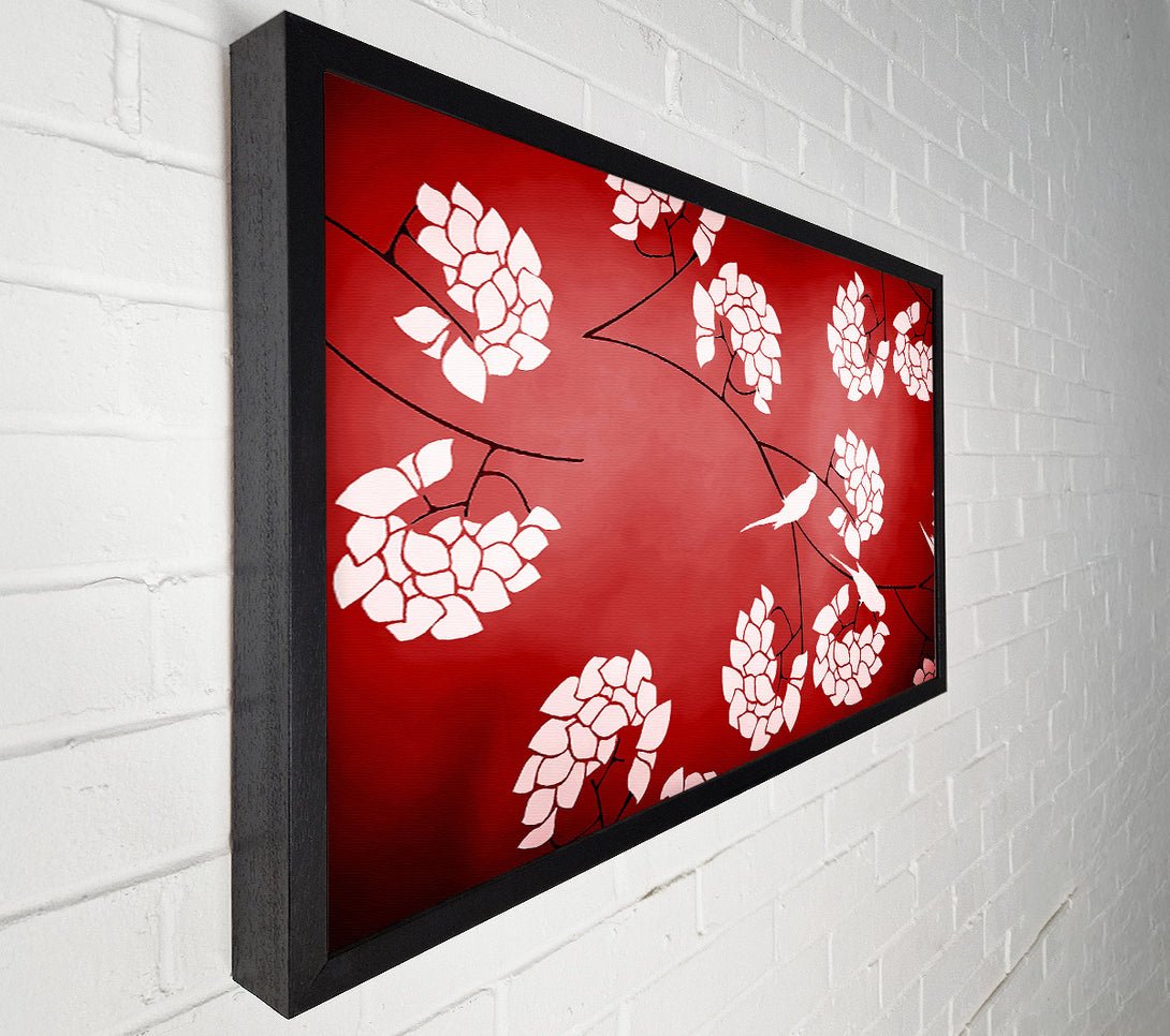  A Canvas Print of Red Feather Branches Canvas Wall Art