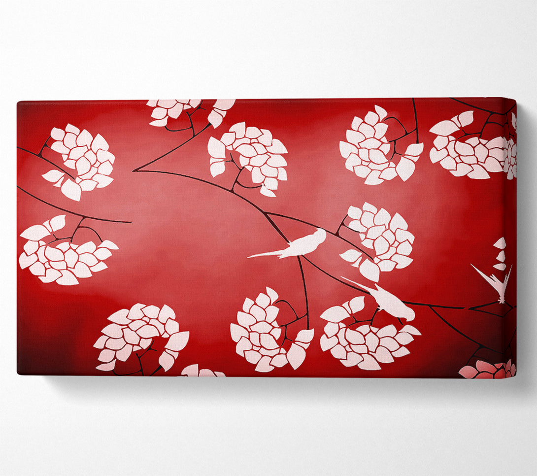  A Canvas Print of Red Feather Branches Canvas Wall Art
