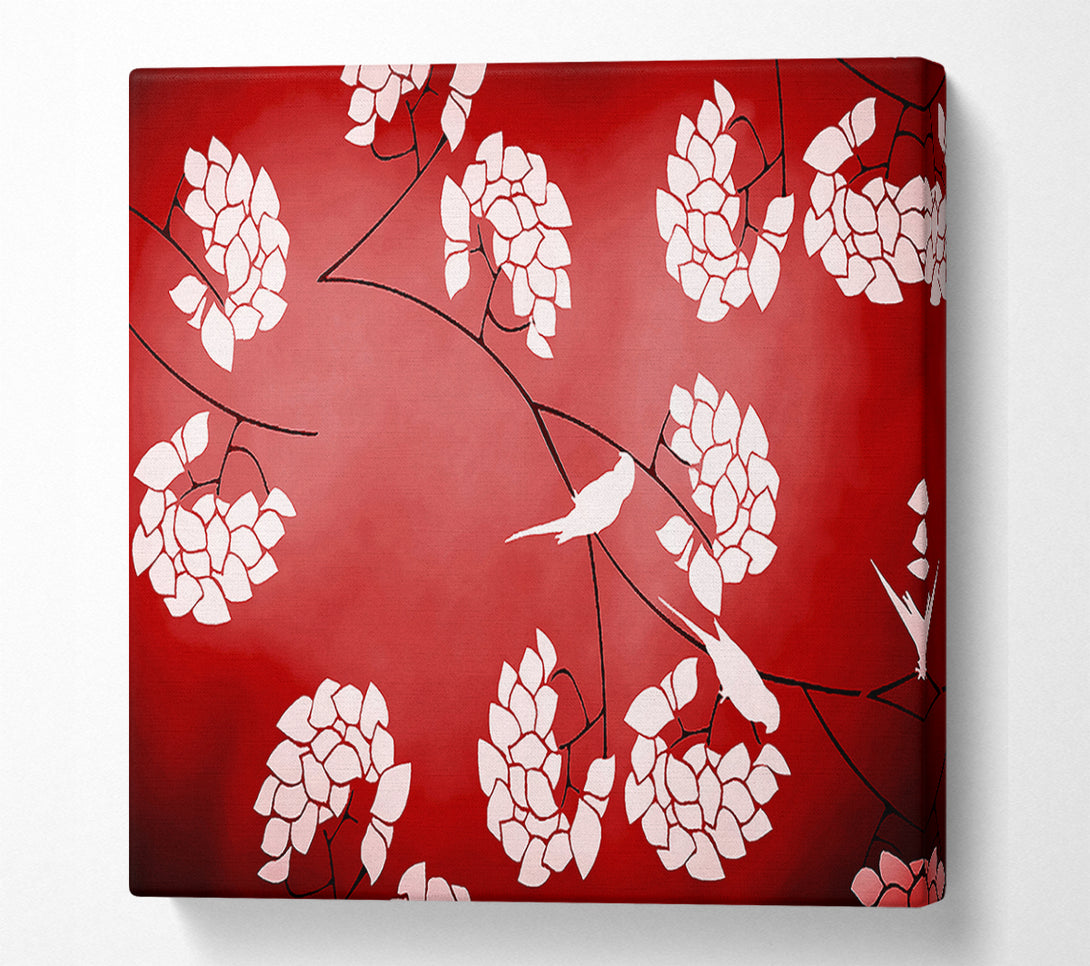  A Canvas Print of Red Feather Branches Canvas Wall Art