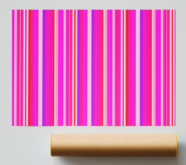 Retro Stripes Pink Poster