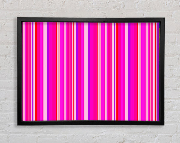 Retro Stripes Pink Framed Print