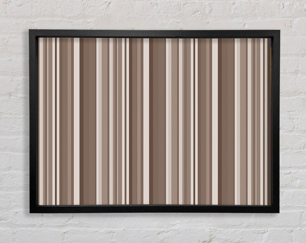 Retro Stripes Beige Framed Print