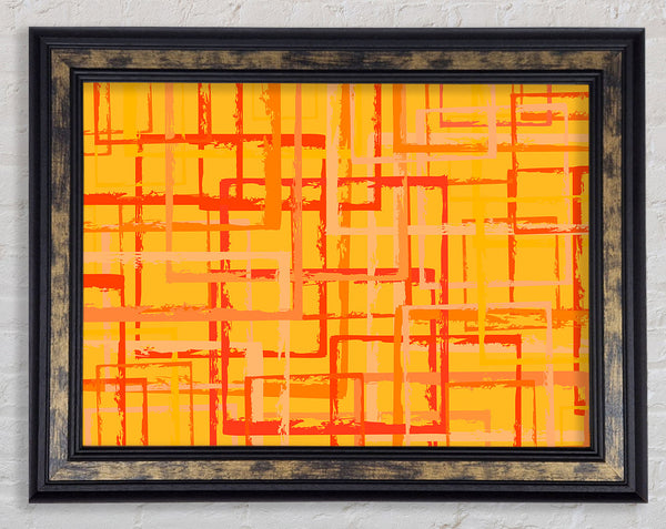 Tangerine Lines Framed Print
