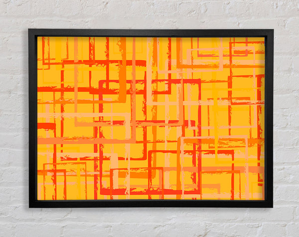 Tangerine Lines Framed Print