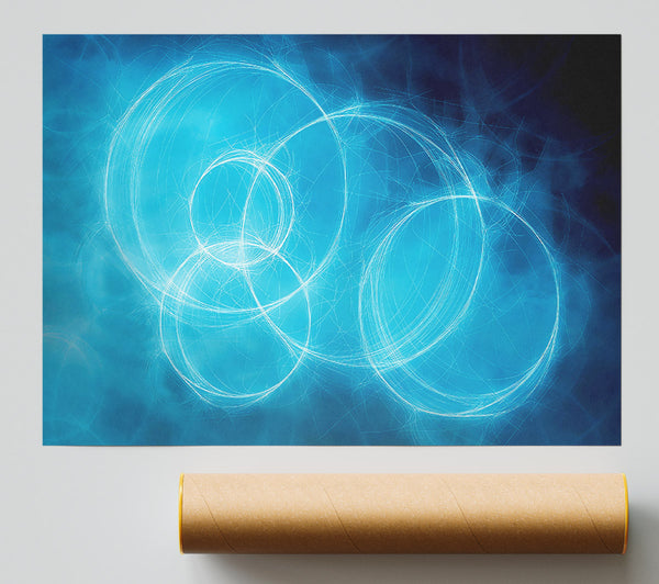 Blue Circular Elusion Giclee Print
