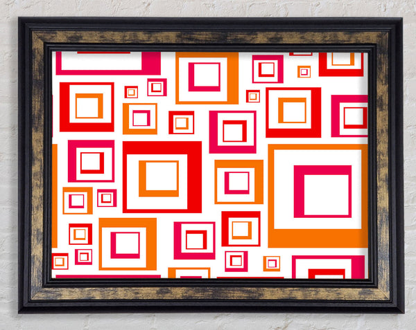 Maze Of Squares Framed Print