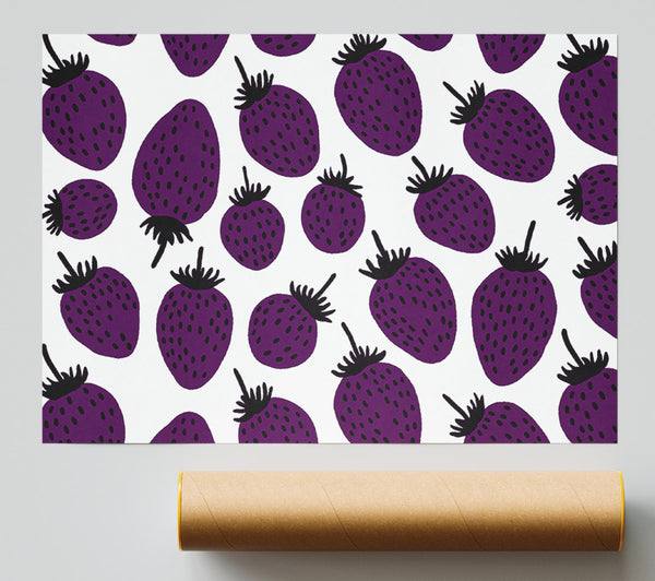 Purple Raspberries Poster