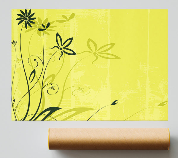 Olive Flower Whisper Poster