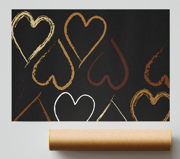 Chocolate Hearts Print