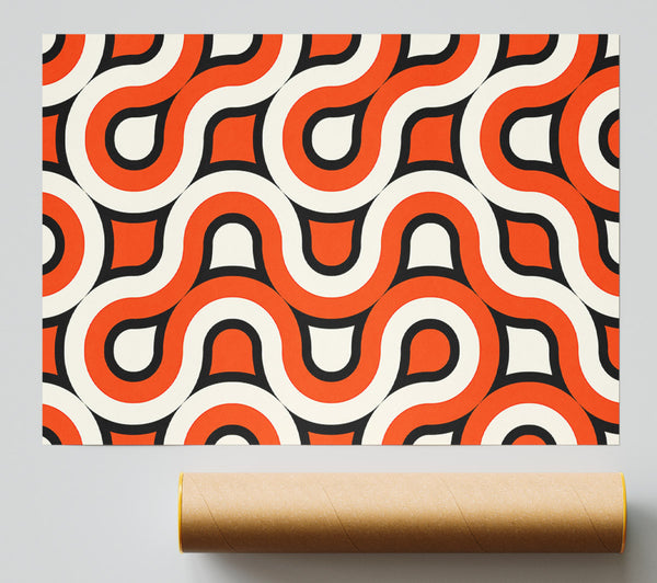 Graphical Maze Orange Poster