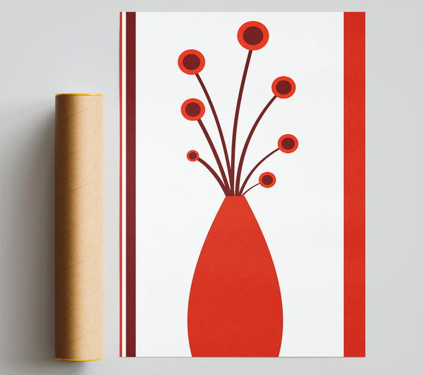Vase Of Orange Flowers Print