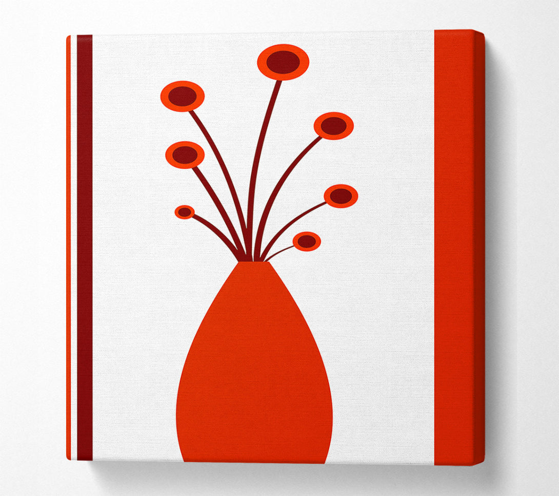  A Canvas Print of Vase Of Orange Flowers Canvas Art