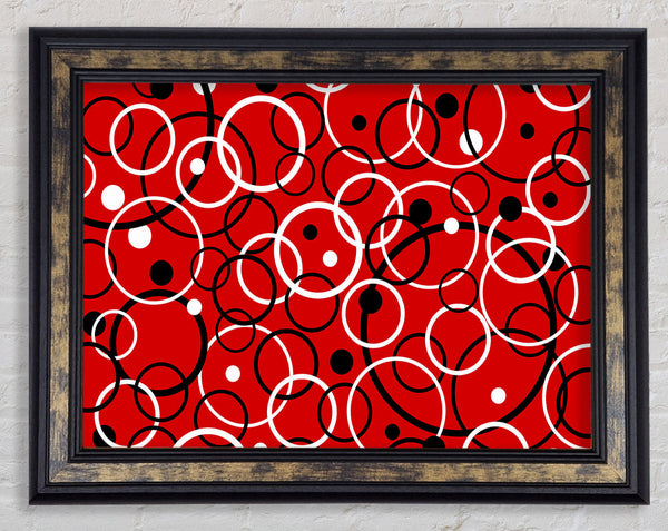 Joining The Dots Red Framed Print