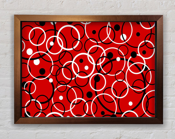 Joining The Dots Red Framed Print