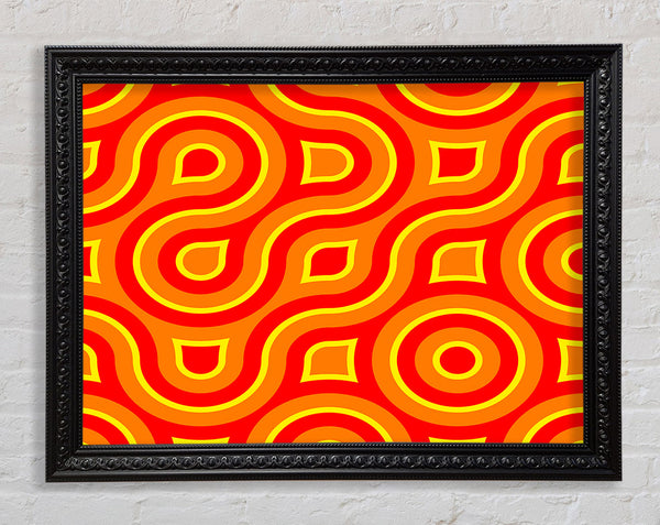 In Between The Lines Orange Framed Print