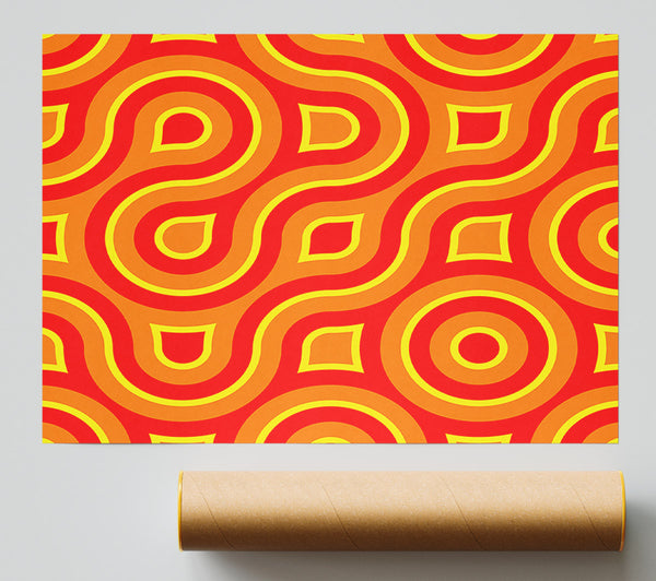 In Between The Lines Orange Print