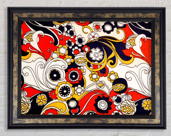 Erratic Flower Waves Framed Print