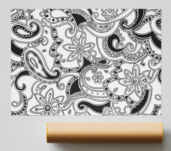Pasley Garden Black On White Poster