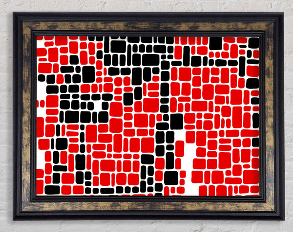 Mosaic Reds Framed Print
