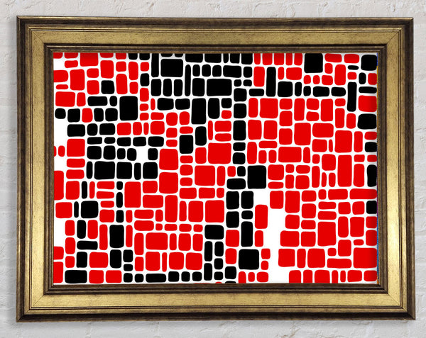 Mosaic Reds Framed Print