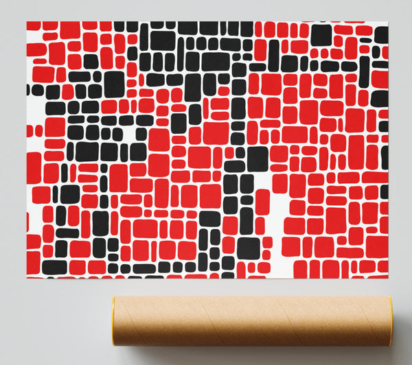 Mosaic Reds Print
