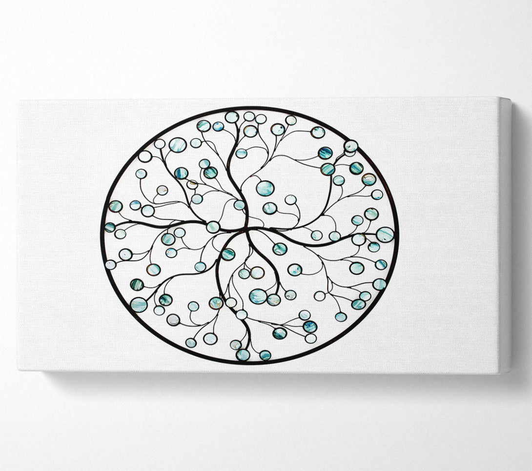  A Canvas Print of Circle Of Life Blue On White Canvas Wall Art
