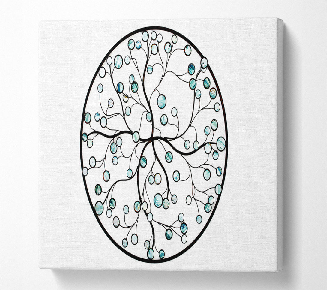  A Canvas Print of Circle Of Life Blue On White Canvas Wall Art