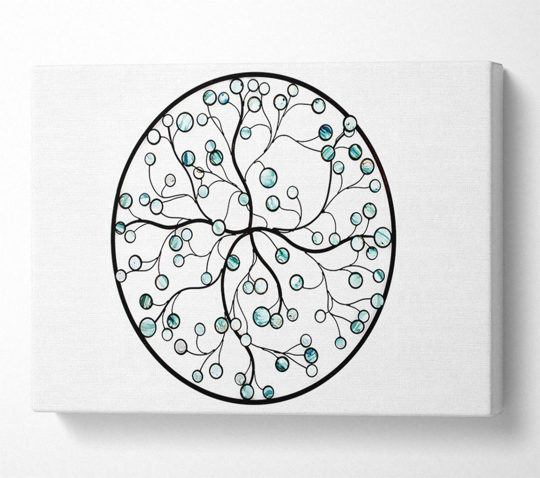  A Canvas Print of Circle Of Life Blue On White Canvas Wall Art