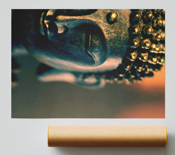 Buddha Face Golden Giclee Print